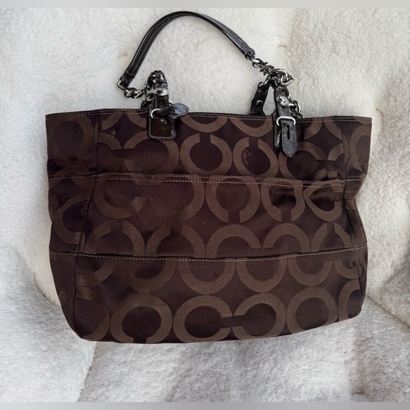 Vintage Design Coach Madison Geometric brown bag Nr.14133 - Picture 5 of 13